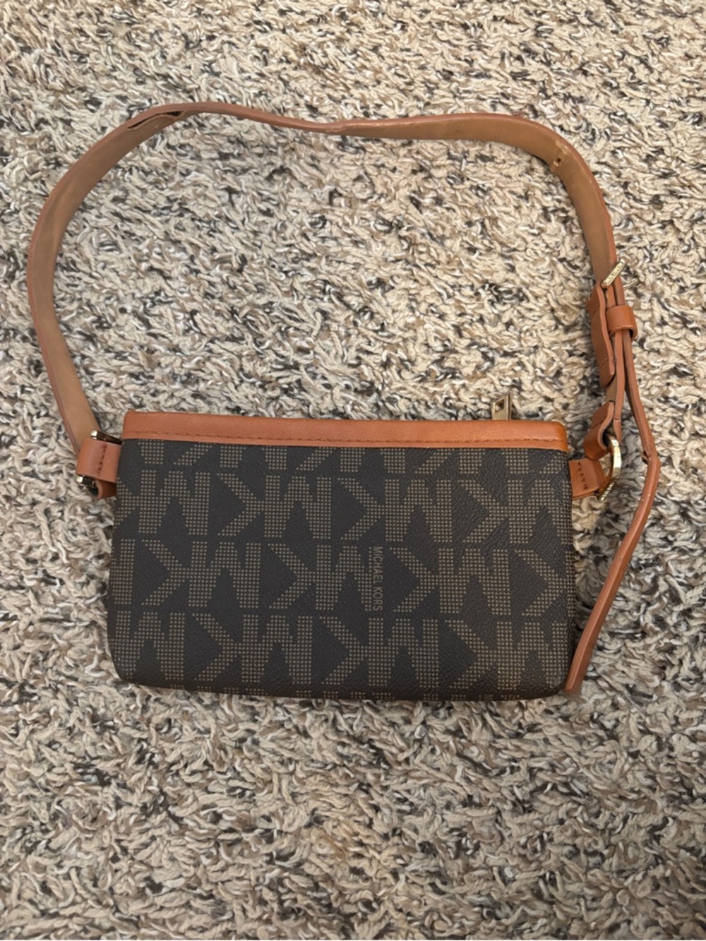 Michael Kors Brown and Tan Monogram belt Bag